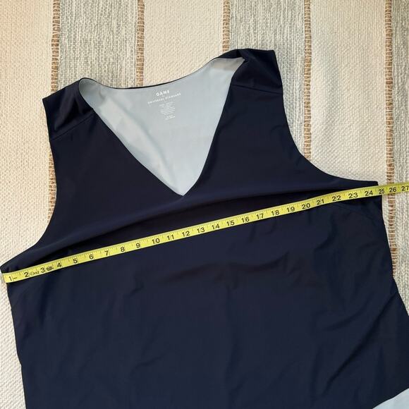 Game by Universal Standard Freestyle Navy Asymmetrical Hem Tank Women’s L 22-24 - Picture 6 of 8